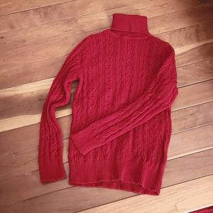 Red turtleneck